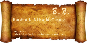 Bonfert Nikodémusz névjegykártya